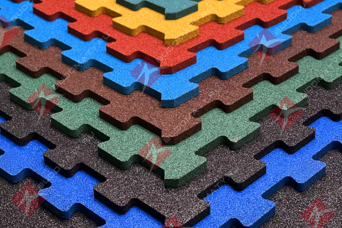 Резиновое покрытие Puzzle 1000×1000×10 мм. Доставка в Челябинск.